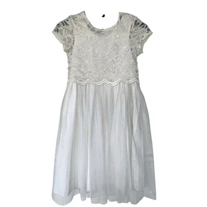 PIPPA & JULIE White Lace Tulle Dress Formal Party First Communion SZ 10 - Picture 1 of 8