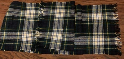 Cachecol vintage 100% lã verde marinho branco xadrez tartan 11” x 52” talvez PENDLETON - Imagem 1 de 2