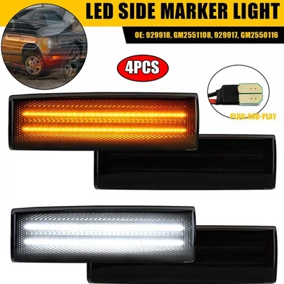 Marcador lateral blanco ámbar LED luz de señal de giro delantera para Chevrolet S10 82-93 base Foto 1 de 4