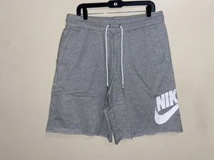Nike Sportswear French Terry Shorts Fleece AT5267-063 Grey White Men's XL NEW - Picture 1 of 13