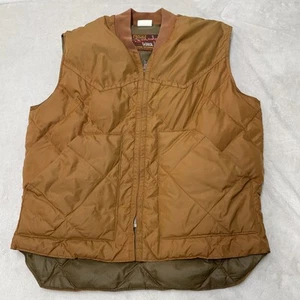 Vintage Walls Blizzard Pruf Vest Men M Brown Quilted Down FullZip Sleeveless USA - Picture 1 of 7