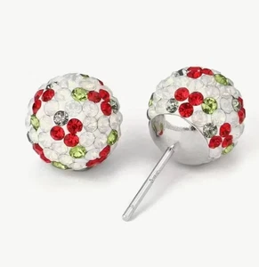 Ohrringe klassisch Urlaub funkelnde Kugel Ohrstecker Strass - Bild 1 von 2