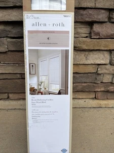 Allen + Roth 2” Room Darkening Cordless Faux Wood Blind White 35" × 64” NEW - Picture 1 of 2