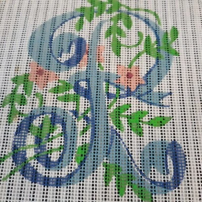 NEW THE EXTENSION ALPHABET RIBBON LETTER R P ? NEEDLEPOINT CROSS STITCH CANVAS - Image 1 of 4