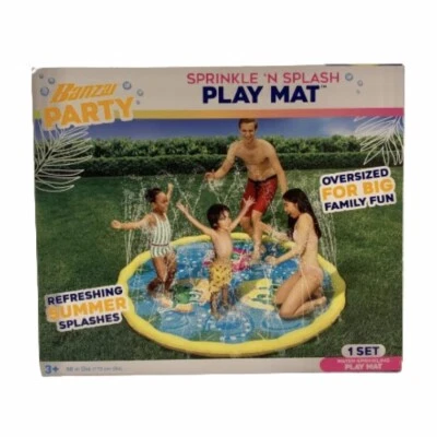 BANZAI Sprinkle ‘N Splash Play Mat Oversized Water-Sprinkling Mat NEW - Image 1 of 4