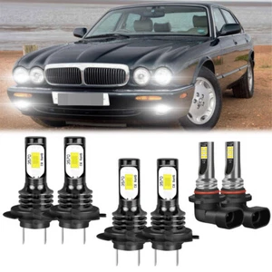 For Jaguar XJ8 1998-2003 Combo 6x LED Headlight High/Low + Fog Light Bulbs Kit - Bild 1 von 12