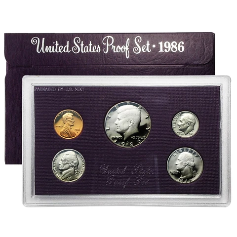 1986 Proof Set - 5 Coin Set Cover