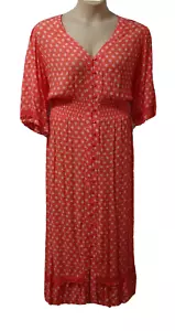 M&S Collection Womens Maxi Dress size 22 reg fasten front in Floral Orange Mix - Picture 1 of 5