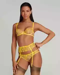 Agent Provocateur Jayce Yellow Suspender & Thong AP 2 8-10 BNWT - Picture 1 of 5