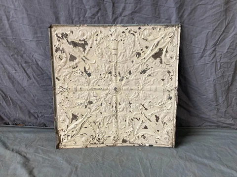 Antique Tin Ceiling  2' x 2' Shabby Tile 24" SQ Chic VTG Crafts 13-23A Cover