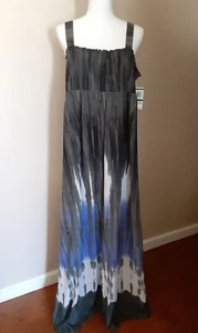 NWT Summer Maxi Dress XL Style & Co Tie Dye Jersey Knit Stretch Bodice Straps - Picture 1 of 18