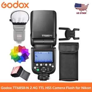 Godox TT685II-N Upgrade 2.4G TTL HSS 1/8000s Speedlite Flash Light For Nikon - Picture 1 of 9
