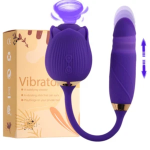 10 Speed Personal-Massager-Rose-Vibrator-Sucker-Sucking-Women Waterpoof Discreet - Picture 1 of 9