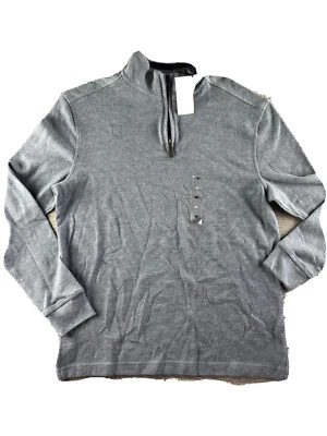 Precio de venta sugerido por el fabricante $60 suéter azul acanalado francés con cremallera Club Room para hombre talla mediana Foto 1 de 4