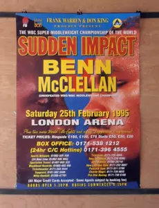NIGEL BENN vs. GERALD McCLELLAN Original BENN SIGNIERT vor Ort Boxen Poster AUKT - Bild 1 von 8