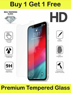 Premium Tempered Glass Screen Protector for iPhone 11, 11 Pro Max XS Max XR X  - Picture 1 of 4