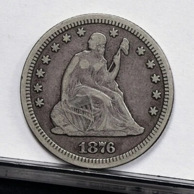1876-CC Liberty Seated Quarter - VF (#58990-L) - Image 1 of 4