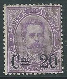1890-91 REGNO USATO SOPRASTAMPATO 20 SU 50 CENT - U42-9 - Picture 1 of 1