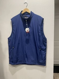NWT Antigua 1/4 Zip Official Vest #524105 Blue SZ L Performance Windbreaker Golf - Picture 1 of 13