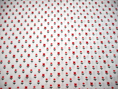 Tela Floral Por Yarda Pequeña Rojo Verde Flores Blanco Benartex Algodón Premium #C Foto 1 de 2