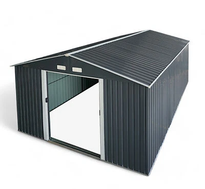Garden shed tool shed 15 m² 343x452x223 cm door height 173 cm steel metal anthracite - Image 1 of 4