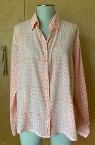 ROBERTA ROLLER RABBIT block print cotton blouse India bohemian XL shirt - Picture 1 of 8