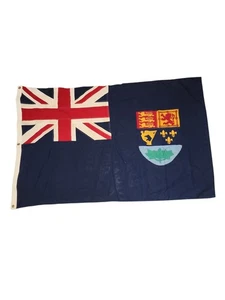 Rare vintage patchwork fabric Canadian blue ensign flag 45"x70" - Picture 1 of 11