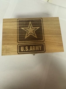 U.S. Army Wooden Laser Engraved Decorative Keepsake Box 8.3 X 5.2 X 3.5 Inch - Picture 1 of 5