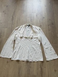 Lauren Ralph Lauren 100% Silk Women's Relaxed Blouse (Cream, Large) - Picture 1 of 6