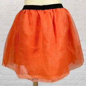 Orange Glitter Holiday Tutu Mini Skirt Petticoat Coquette Girls 6-6x Excellent - Picture 1 of 7