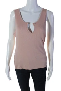 The Range Womens Ribbed Scoop Neck Sleeveless Tank Top Pink Size L - Picture 1 of 6