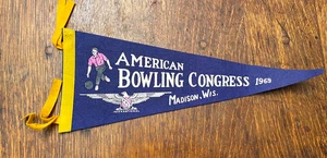 Vintage 1969 AMERICAN BOWLING CONGRESS , MADISON, Wis. Pennant - Picture 1 of 3