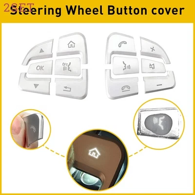 2set Steering Wheel Button Silver Trim For Mercedes Benz GLC C Class W205 2015-2 — 第 1/4 张图片