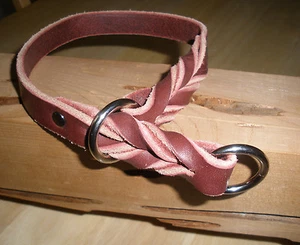 LEATHER SLIP COLLAR, 3/4" X 20", SILVER RINGS, MADE IN USA BY DON WILLETT - Picture 1 of 24