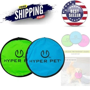 Dog Flying Disc Soft Water Floats Fetch Toy 9 Inch 2 Pack Durable Safe - Picture 1 of 10