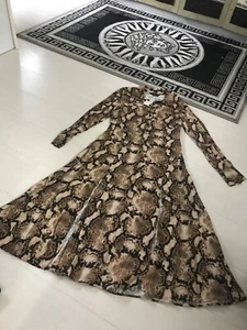 F&F brown black snakeskin pattern midi shirt dress new with tags sz 12 - Picture 1 of 10