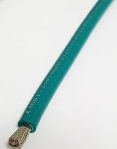 6 AWG GAUGE GREEN MARINE TINNED COPPER BATTERY CABLE BOAT WIRE USA Made PER FOOT - Picture 1 of 1