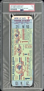 1953 WORLD SERIES GAME 1 VIN SCULLY 1ST BROADCAST FULL TICKET DODGERS 9/30 PSA 3 - Picture 1 of 6