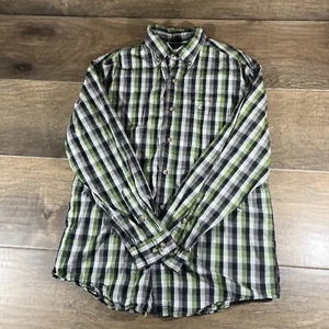 Carhartt Shirt Mens Medium Button Down Classic Plaid Cotton Pocket S218 - Picture 1 of 6
