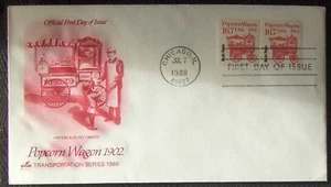US FDC SC #2261 POPCORN WAGON 1988. - Picture 1 of 1