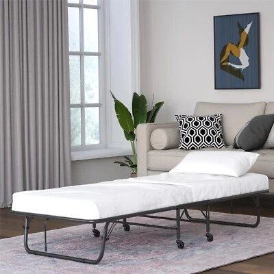 DHP Folding Rollaway Guest Bed with 5 Inch Mattress, Twin