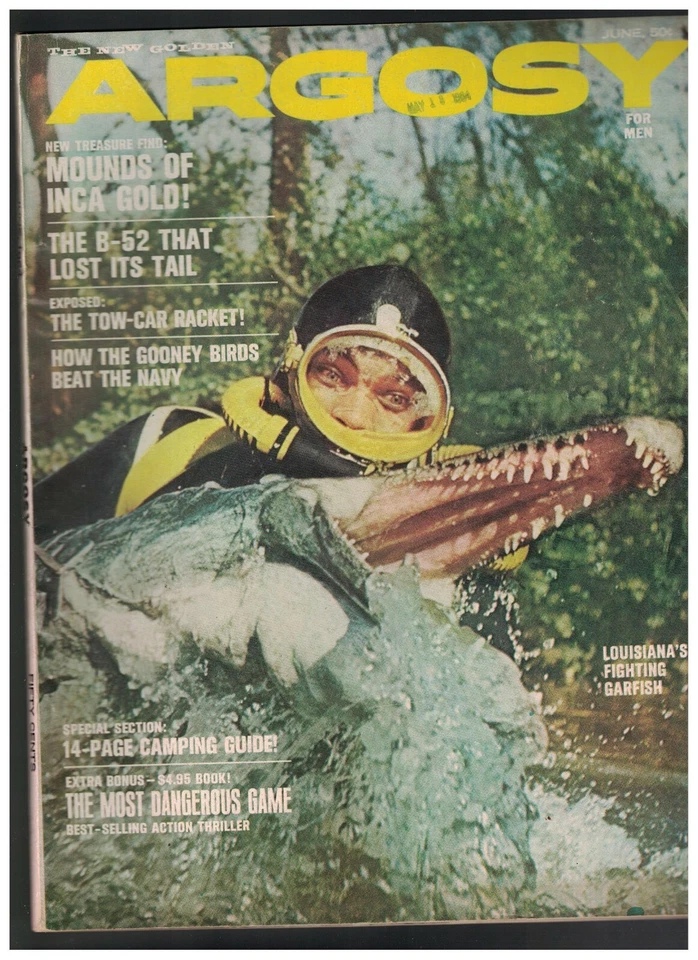 Argosy Magazine June 1964 Great Louisiana Gar Rodeo Inca Treasures Sonora  Foto 1 de 2