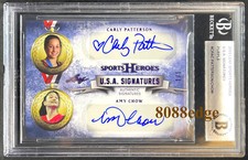 2013 LEAF SPORTS HEROES AUTO: CARLY PATTERSON/AMY CHOW #1/1 OF ONE AUTOGRAPH BAS