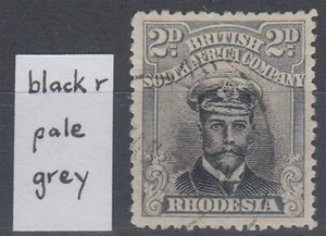 RHODESIA 1913 ADMIRAL 2d. DIE IIIB BLACK & PALE GREY PERF 14 USED (877/D61439) - Picture 1 of 1