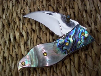 CUSTOM THAILAND KNIFE / BLACK PEARL / ABALONE / NEW 2017 - Image 1 of 4