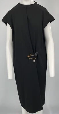 Vestido Vaina Balenciaga 2015 Negro Manga Gorra con Gancho Dorado + Detalle de Correa Talla M Foto 1 de 4