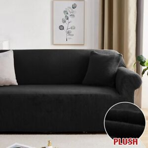 Plush Fabric Sofa Covers Elastic Stretch Couch Cover L Shaped Sofa Slipcover