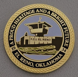 DOJ Federal Bureau of Prisons, FCI El Reno, OK, moneta sfida vintage - Foto 1 di 2