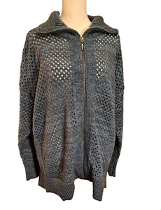 Neu Maurices Damen blauer offener Strickpullover mit durchgehendem Reißverschluss Größe 2XL - Bild 1 von 9