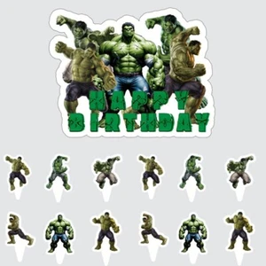 13pcs Hulk Cake Cupcake Topper Party Supplies Superhero Kids Birthday Decoration - Picture 1 of 3